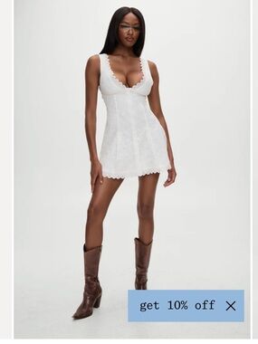 Frankie’s Bikinis White Eyelet Mini Dress